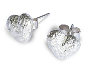 silver heart earstuds