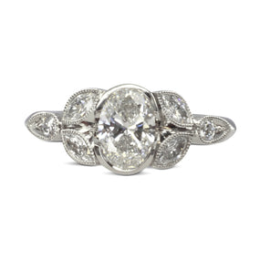 vintage oval diamond engagement ring