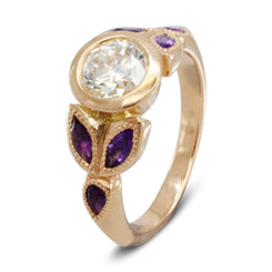 creative amethyst rose gold contemporary vintage engagement ring