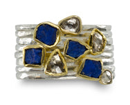 rough lapis stacking rings small