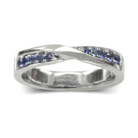 sapphire twist eternity ring