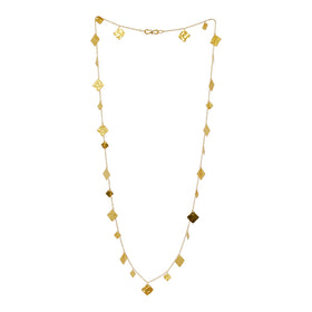 squares gold opera necklace