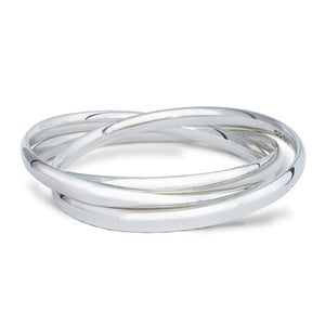 silver bangles triple set