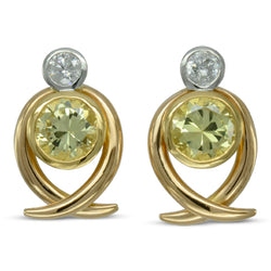 yellow sapphire and diamond earrings