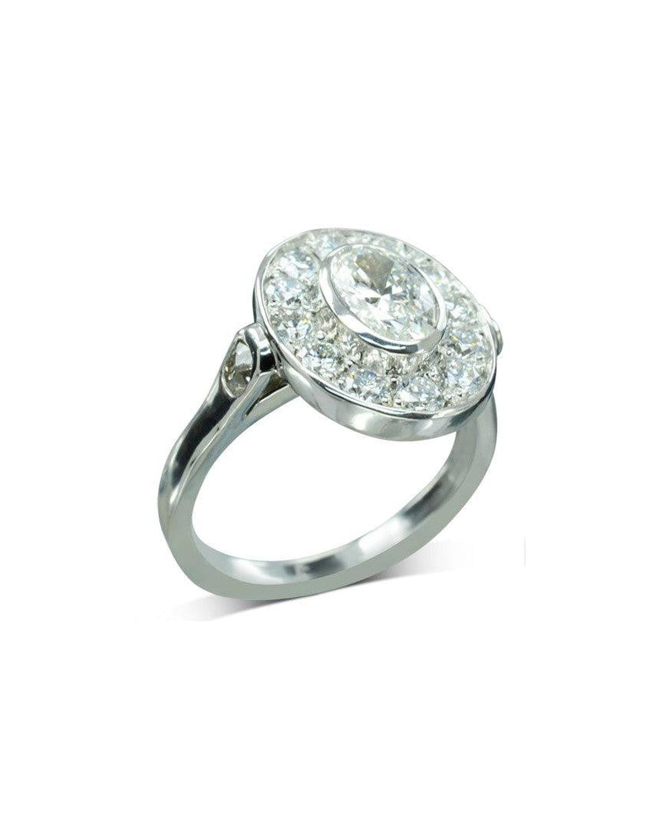 Oval Diamond Cluster Ring | Pruden and Smith