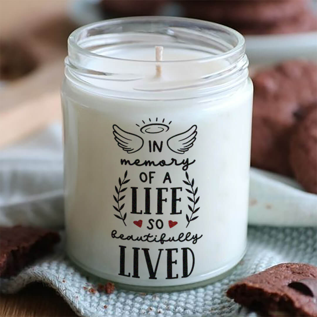 Beeswax Candle with Inspirational Quote: of All The Moms in The World I'm So Glad You're Mine