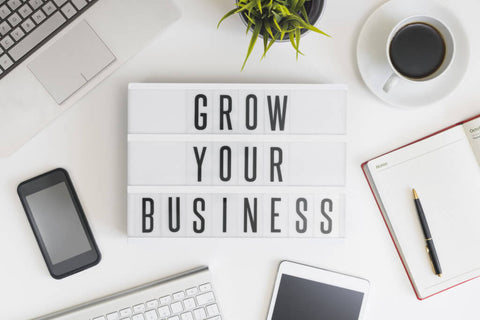 "grow your business" lettering