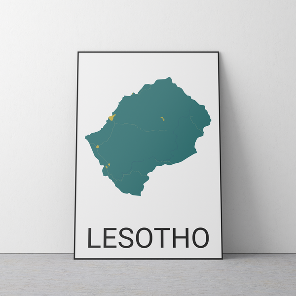 Lesotho Map Poster