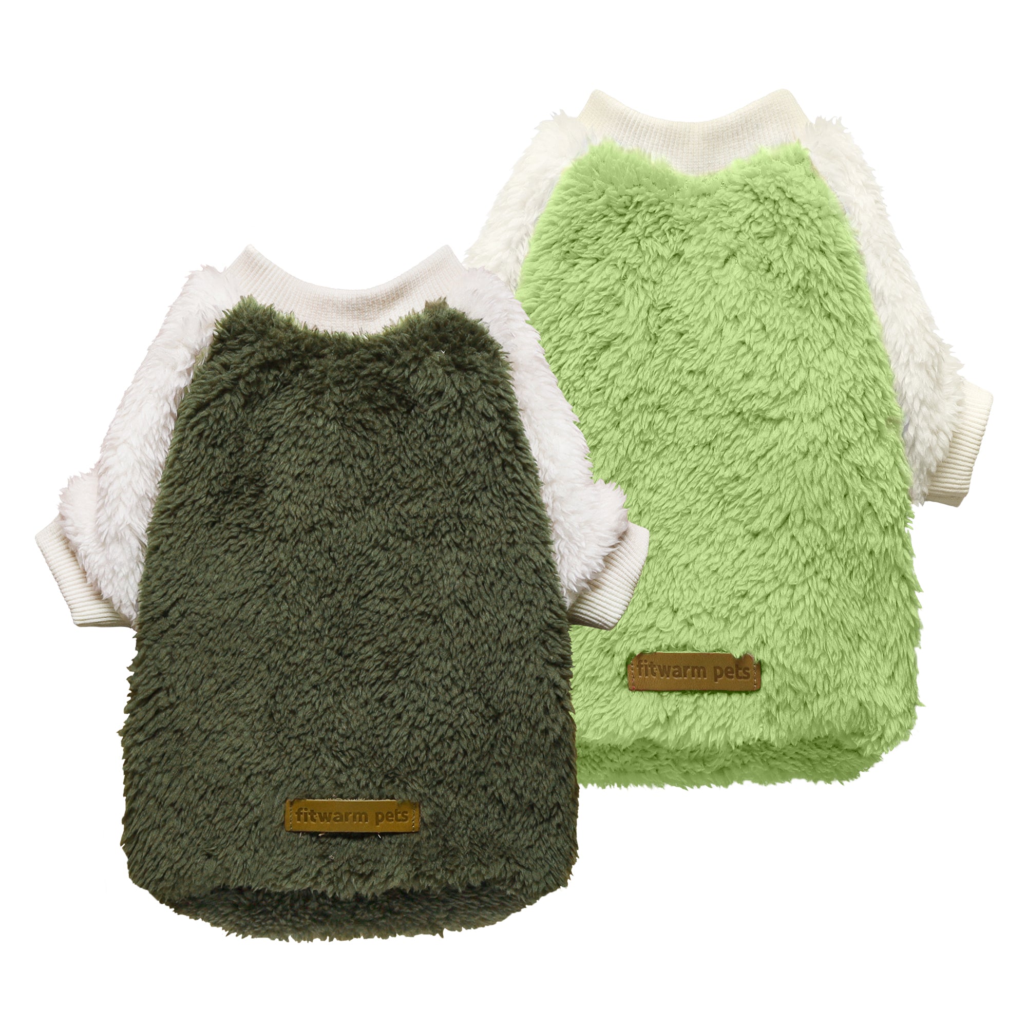 Photos - Dog Clothing 2 Pack Fleece Sweater - DarkOliveGreen-YellowGreen / Small