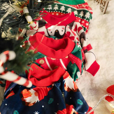 Dog Christmas Pajamas - Dog Onesie Pajamas - Dog Christmas Outfit - Fitwarm
