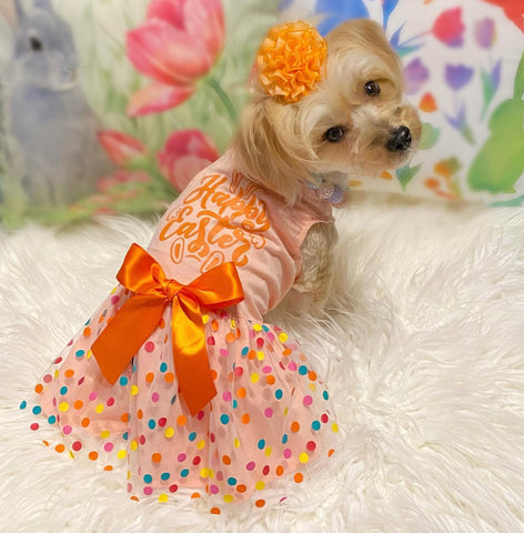 Vestido de tutú de perro feliz Pascua