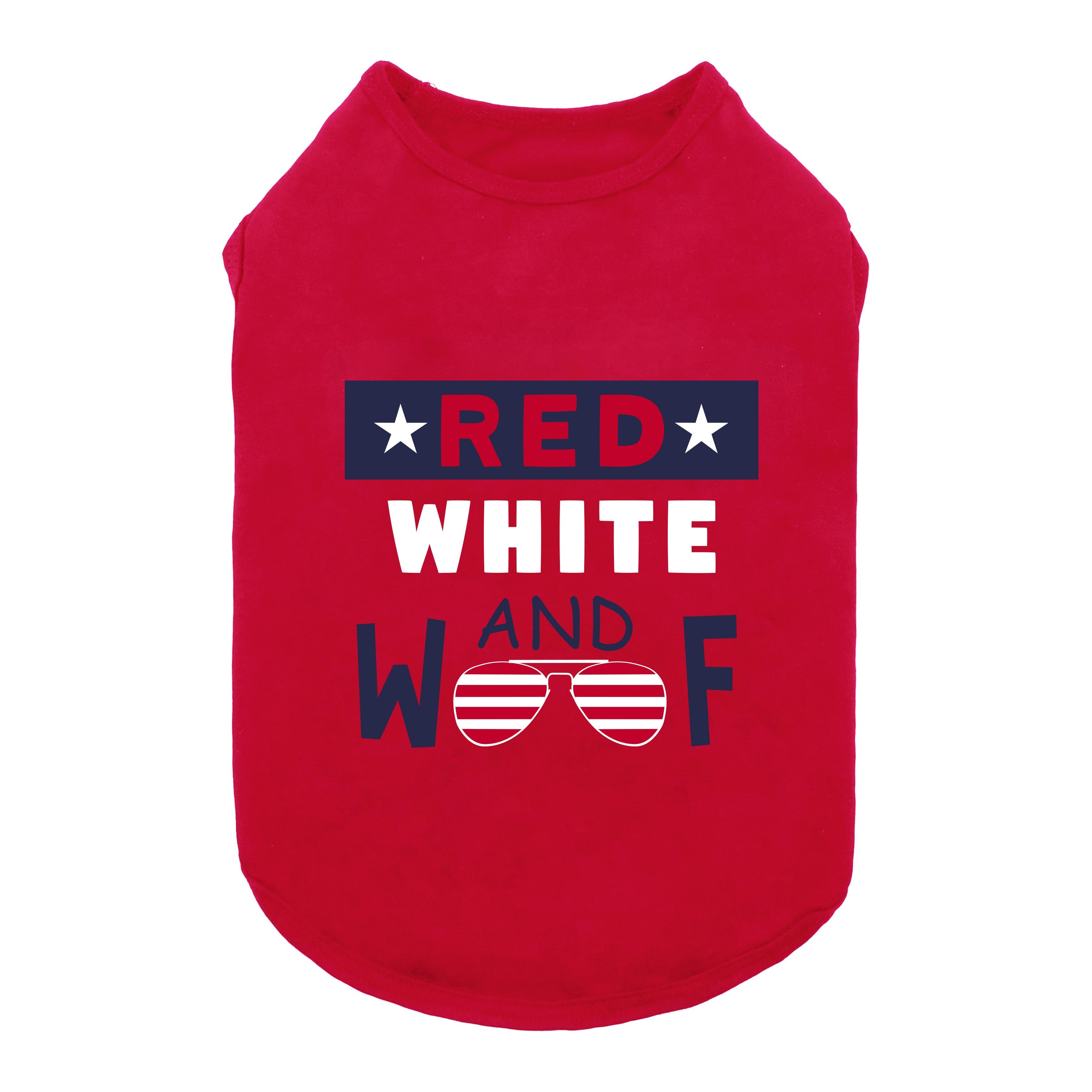 Photos - Dog Clothing Red White and Woof Dog Shirt - X-small