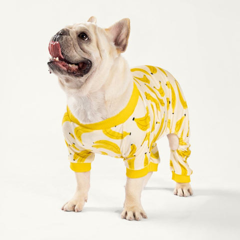 Dog Onesie with Lovely Banana Prints for Frenchie - Fitwarm Dog Clothes