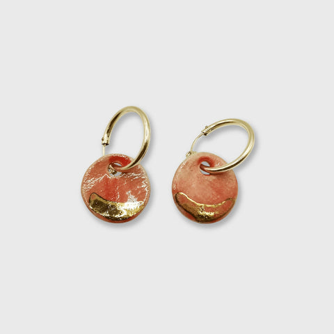 Boucles d'oreilles rouge corail bijoux pour femme pendante