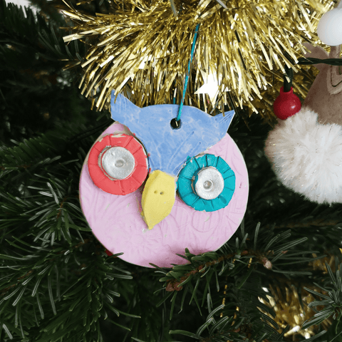 Hibou dans sapin de Noel DIY activite enfants