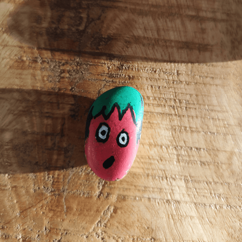 Fraise des bois galet peint DIY enfants