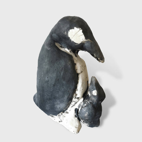 Sculpture Pingouin Maman et Bebe