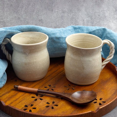 2 tasses anse torsade fait main aix en provence ceramique