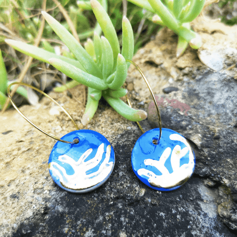 Boucles d'oreilles bleus Klein Ultramarine Mer Matisse 