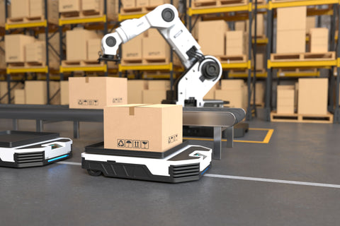 Automated Guided Vehicle and Picking Robot Operating in Warehouses