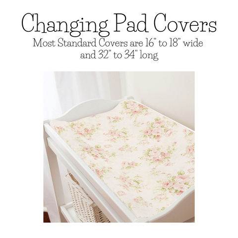 Shabby Chic Pink Floral Changing Pad Cover