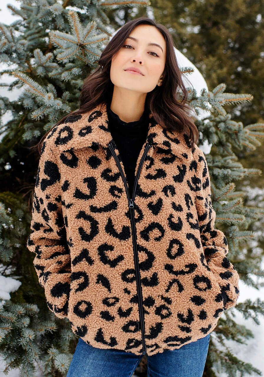Furs Leopard Teddy Bomber Jacket XS Only – Liz and Roo
