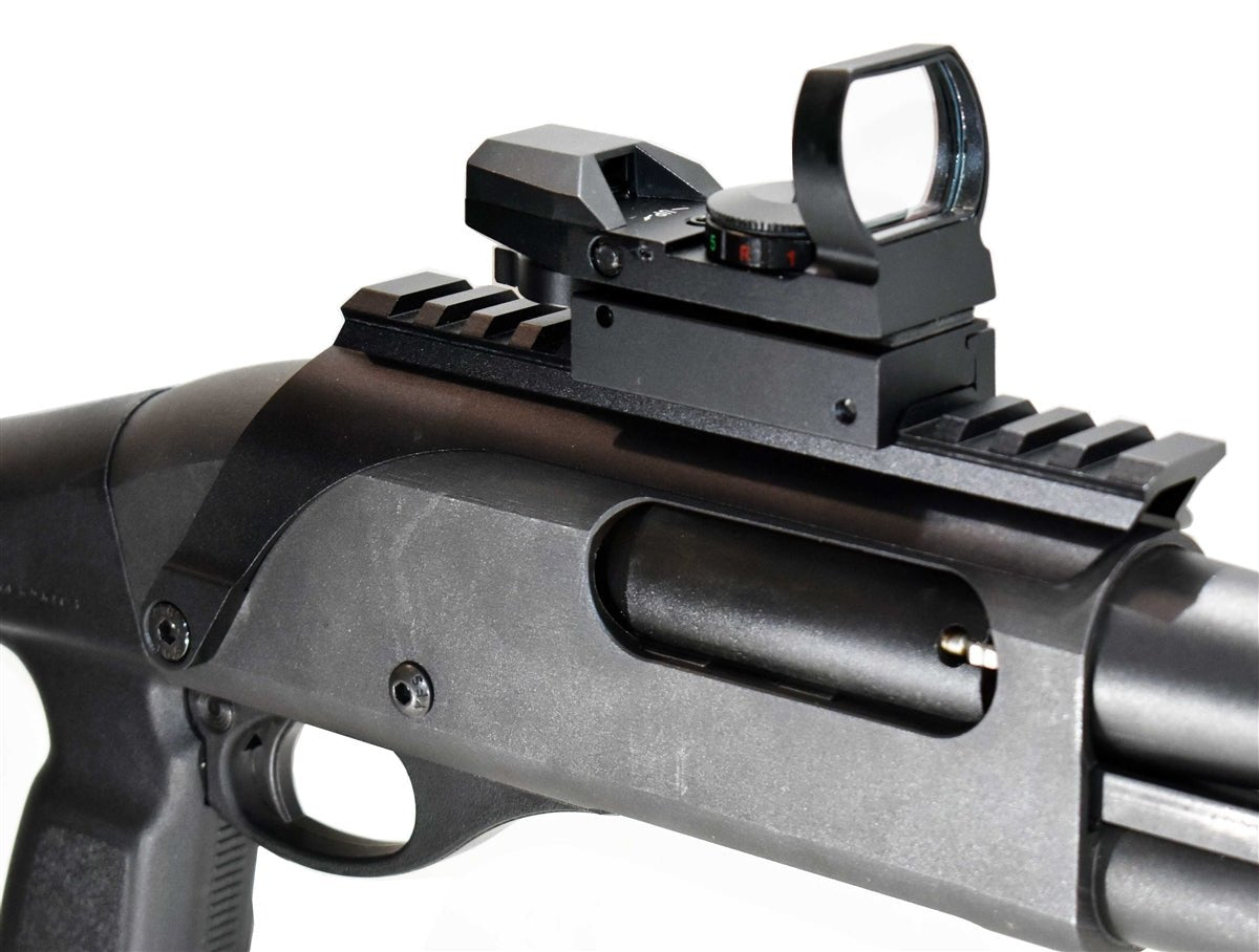 Trinity Reflex Sight Red Green Reticles With Saddle Mount Picatinny Rail Adapter Compatible With H&R Pardner 1871 12 Gauge Pump.
