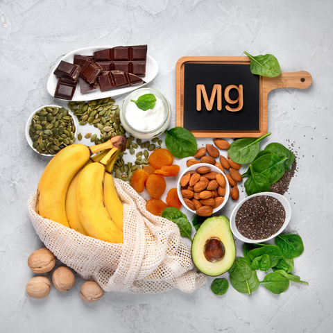 foods rich in magnesium like banana avocado and chocolate