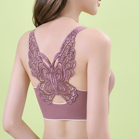 Net Butterfly Back Stretchable Multi-purpose heart neckline Sports Bra –  The Comfort Theory