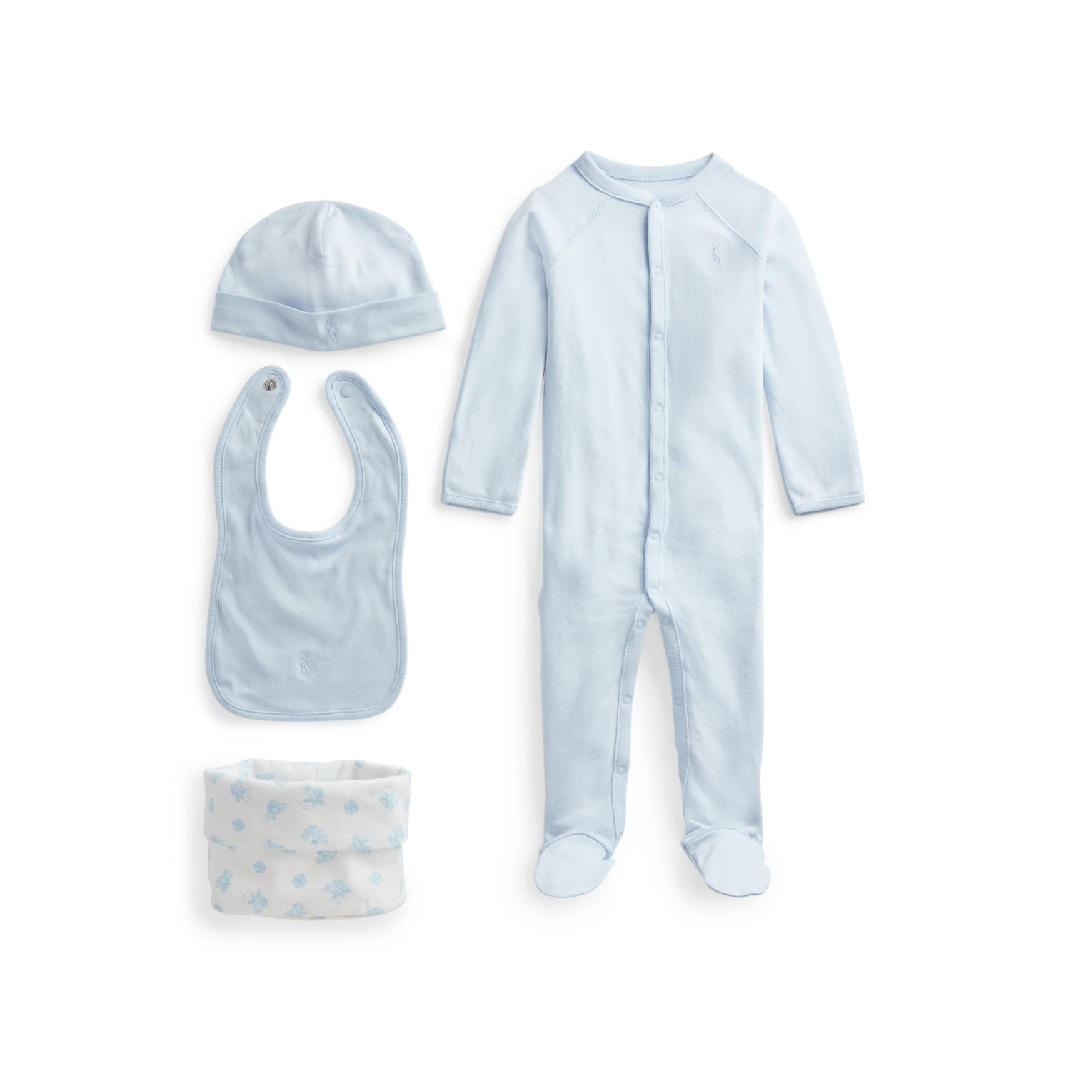 Ralph Lauren Baby Boy's Pale Blue 4 Piece Gift Set