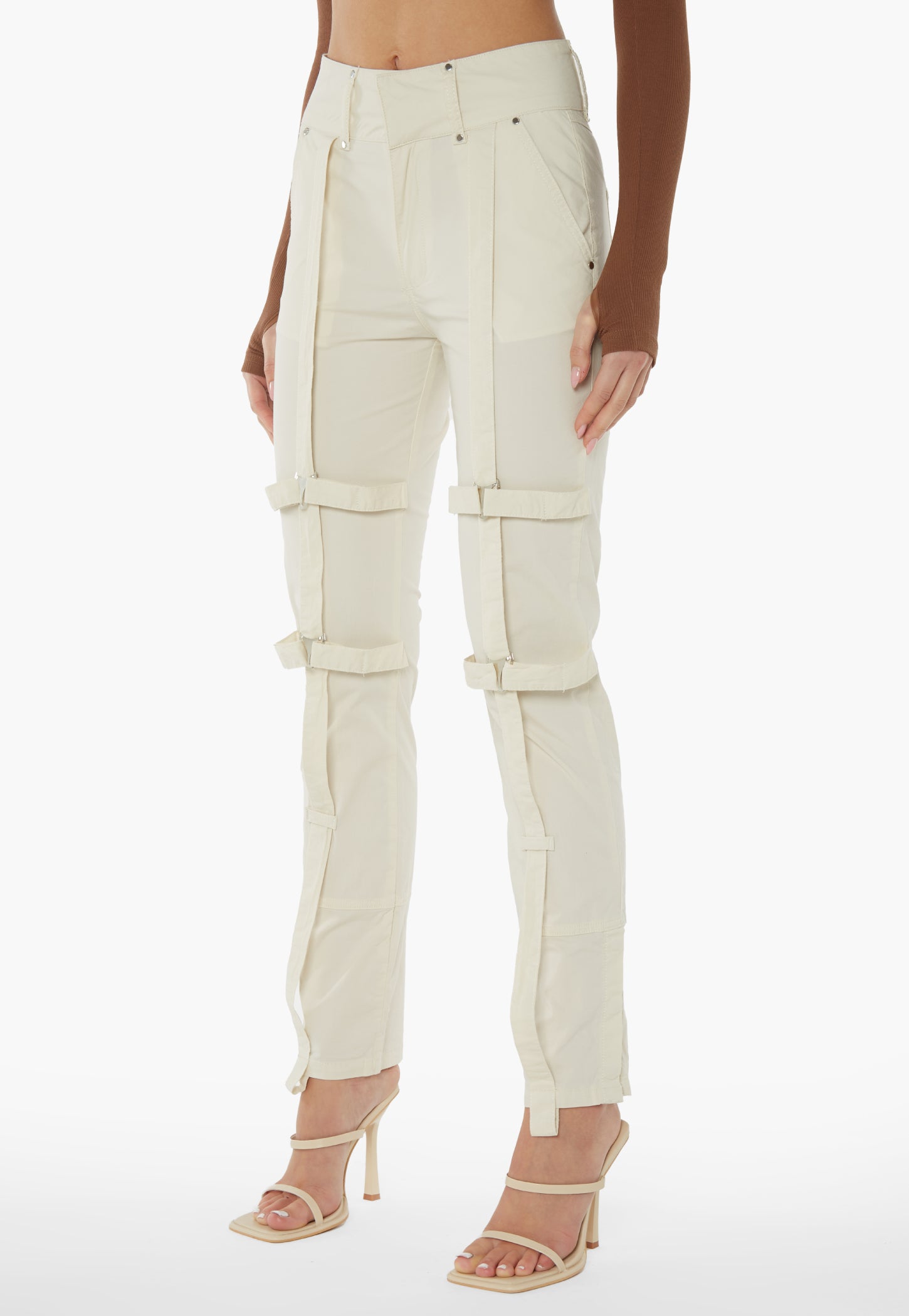 Leg Strap Detailed Trousers - Sand - LPL Label product image