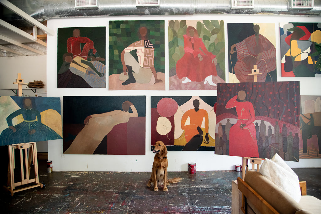 Alexandra Valenti Paintings in studio