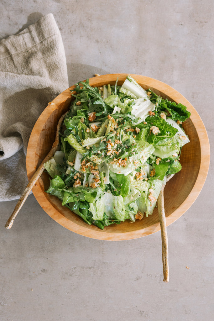 simple green salad recipe in casa zuma handmade wood salad bowl