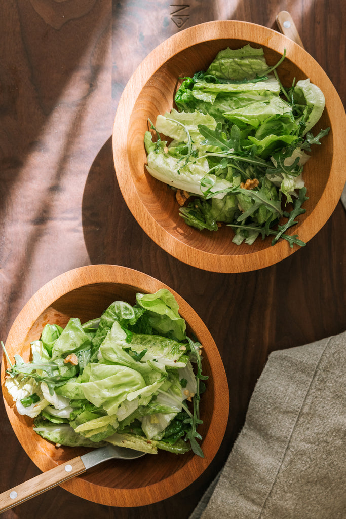 simple green salad recipe in casa zuma handmade wood salad bowl