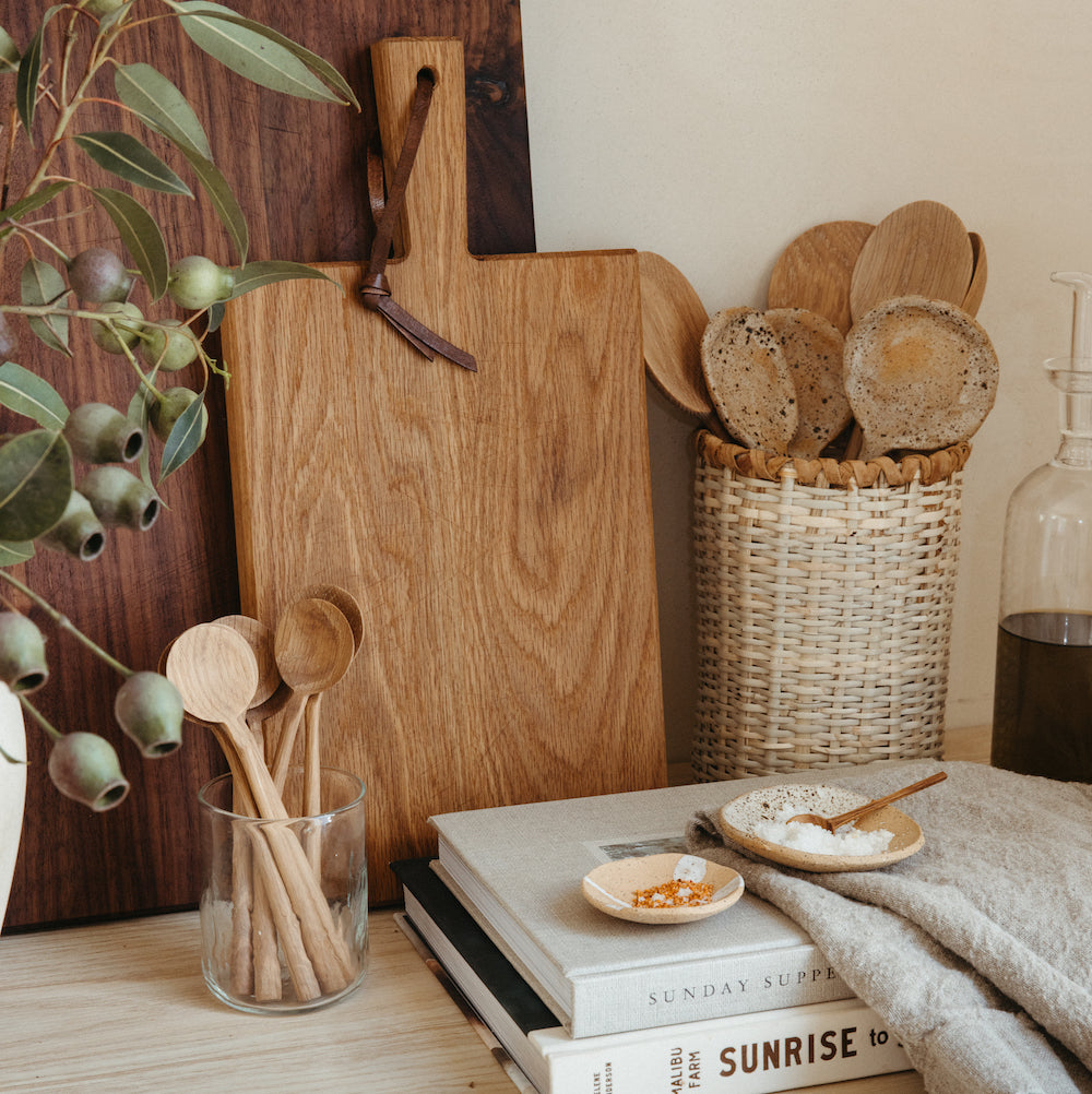 Hand-Thrown Ceramic Serving Spoons, Set of 2