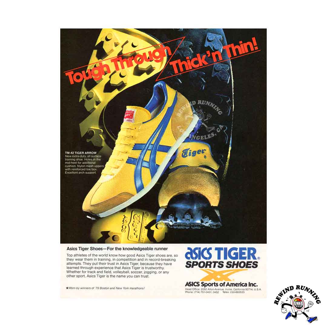 donde quiera Patatas hueco Asics TM-42 Tiger Arrow & Saucony 1980 vintage running shoes ad – Rewind  Running™