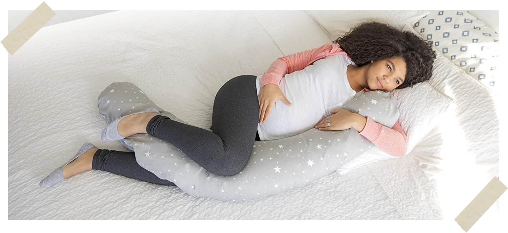 Thstheaven Coussin de grossesse en forme de U pour femme enceinte, soutien  pour le dos, les hanches, les jambes, le ventre pour femme de maternité