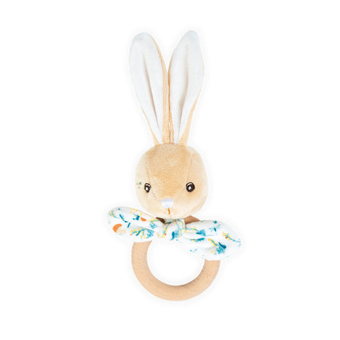 Wood and Fabric Rabbit Teether cottonplanet.ie