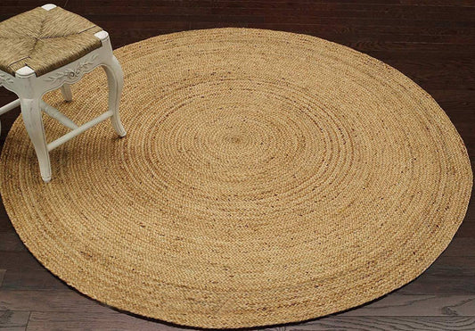 Jute and cotton multicolor oval shape carpet for living room