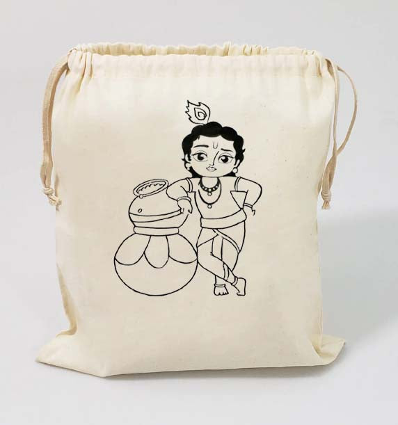 Devine Jute Bag for Lunch | Jute Bags with Zip | Jute Tote Bag | Jute  Tiffin Bags | Printed Jute Bag | Jute Carry Bag | (Pack of 2 orange Rabit +  black Budha Jute Bag)