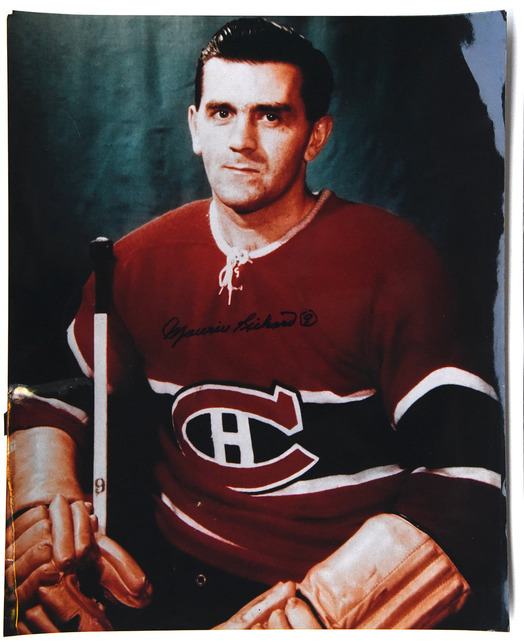 MAURICE RICHARD autographed Stanley Cup Champion 12x14 glass