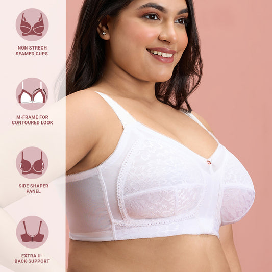 Nykd by Nykaa Cotton Camisole slip with in-built Bra - NYC003 White