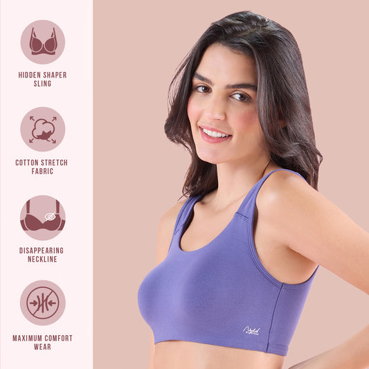 Soft cup easy-peasy slip-on bra with Full coverage -Flint-NYB113