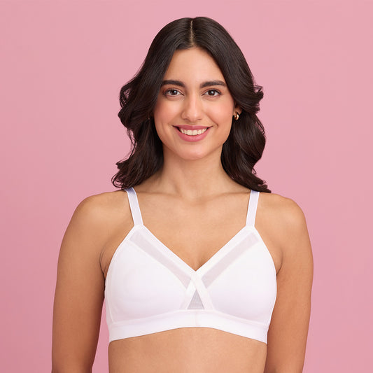 X-Frame Cotton Support Bra-Blush NYB191 – Nykd by Nykaa