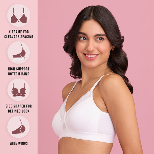 X-Frame Cotton Support Bra-Blush NYB191 – Nykd by Nykaa