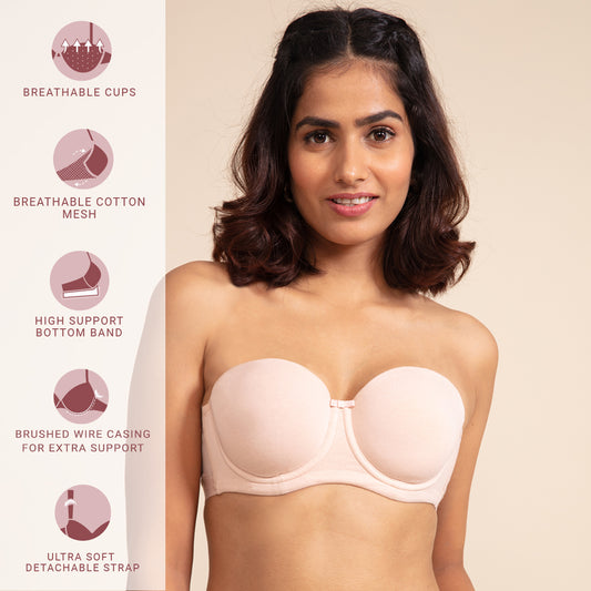 Buy Nykd by Nykaa Breathe Shine Padded Wired Push Up level - 2 Bra Demi  Coverage - Indigo NYB009 Online