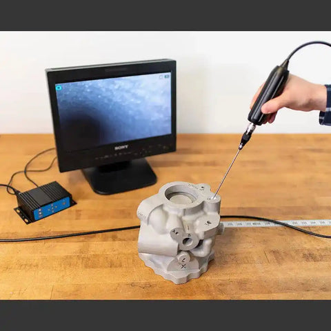 The Yateks Rigid Borescope benchtop setup with monitor-InterTest