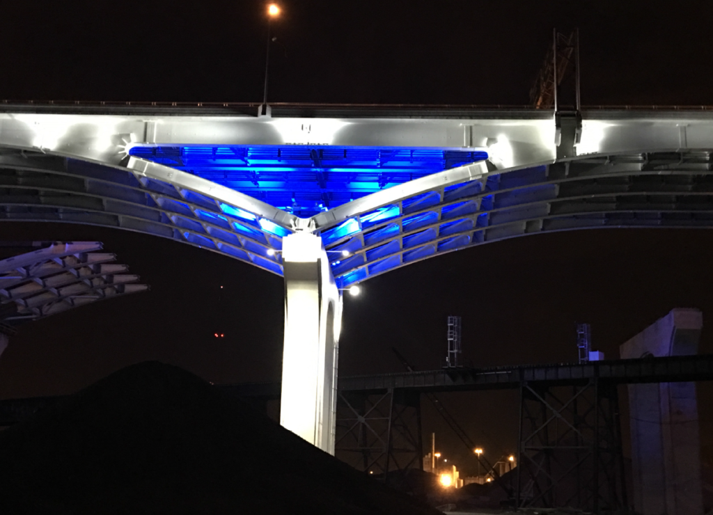 Unistrut beam clamps and conduit clamps on the inner belt bridge project