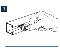 Step one of making a Unistrut connection: inserting the channel nut.