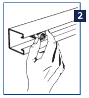 Step two of making a Unistrut connection: turning the channel nut.